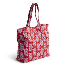 Vera Bradley 여성용 면 오리지널 토트 상징적인 페이즐리 고지 베리 레드 단일 사이즈 195038