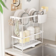 라라밤 자동 물빠짐 초슬림 식기건조대, 2단, WHITE, 1개