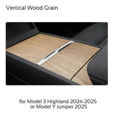 센터 콘솔 커버 보호대 스티커 Tesla Model 3 Highland 2024 Y Juniper 자동차 액세서리 용 중앙 제어판 필, 05 Horizontal Wood