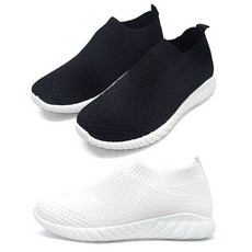 여자 니트 슬립온 스니커즈 경량 쿠션 발편한 신발 단화 로퍼 데일리 가벼운 경량 효도화 건강3.5cm