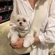 반려동물 슬링백 강아지 고양이 이동가방, LD-1318반려동물슬링백, 아이보리