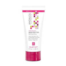 Andalou Naturals 1000 로즈 벨벳 소프트 바디 버터, 1개, 236ml