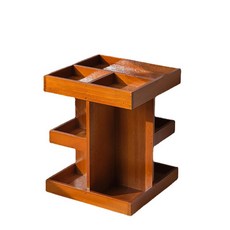 木質旋轉化妝品收納架 360度旋轉木質收納盒, 1個