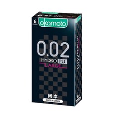 岡本 002L HYDRO LARGE 水性聚氨酯加大碼保險套, 1個, 6個裝