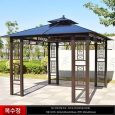 파빌리온 오두막 쉼터 옥상 가제보 바베큐 테라스 펜션, 3x3m 단일 정자