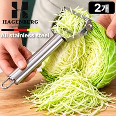 하겐베르크 만능 채칼 슬라이서 야채 양배추 필러, 티타늄 실버, 2개