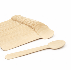 일회용 우드 나무 스푼 수저 140mm 벌크포장, 1세트, 100개입