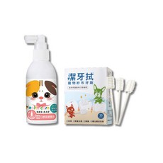 【汪咪博士】熱銷TOP3-口腔保健噴液x1瓶 潔牙拭x1盒, 1個, 貓專用x1+潔牙拭1盒