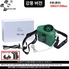 다온 허리선풍기 클립 허리 대용량 휴대용 등풍기, 그린 1 20000mAh