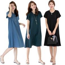 시원한인견 라운드반팔 원피스 6color FREE~빅사이즈