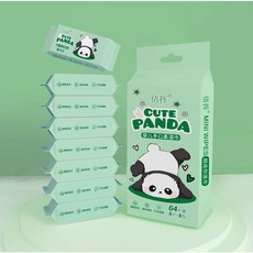口袋濕紙巾 迷你 濕紙巾 小包 嬰幼兒 口袋型 便攜式 抽取式 清潔 隨身濕紙巾 寶寶濕紙巾 買6送2, 1個, 19.熊貓, 8張, 0.03g