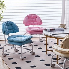 【舒適輪滑】萬向輪滑輪凳子矮凳家用帶娃神器靠背學步帶輪換鞋板凳圓凳 移動矮凳 穿鞋矮凳 耐重矮凳, 米白色-穩固三層框架-絲綿護腰坐墊,+順滑軸承輪, 1個