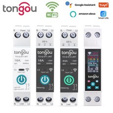 TUYA WIFI 스마트 회로 차단기 미터링 1P 50A 63A 홈용 DIN 레일 APP TONGOU의 무선 원격 제어 스위치, 04 20A, 03 SY1 with metering, 1개