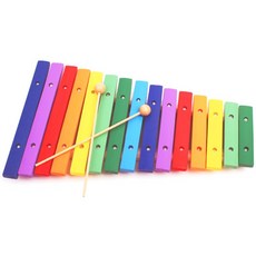 고급 원목 칼라 실로폰 15화음 자연음 청명한 음색 Wooden 15 Note Rainbow Xylophone, 혼합 색상, 1개