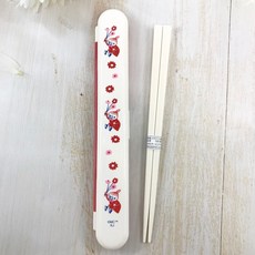 moomin 嚕嚕米小不點筷子收納盒組，日本製便攜餐具，可愛卡通造型，衛生安全材質，輕鬆收納易清洗, 1個, 紅色, 筷子收納盒組