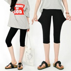 1+1 면스판 여름 7부 빅사이즈 여성레깅스 2장세트 7XL까지