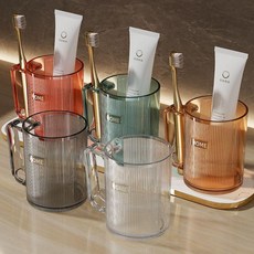 輕奢PET材質家用漱口杯, 1個, 加厚PET材質,單色裝 透白