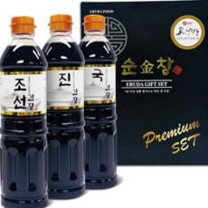 간장 선물 프리미엄 3종 국간장 명절 간장 조선진 간장병, 900ml