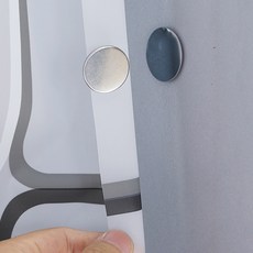 욕실 샤워 커튼 고정 자석핀 홀더 화장실 방수 파티션 가림막 가리개, 스냅-실버, 1개