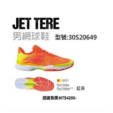 BABOLAT 男網球鞋 JET TERE All Court 紅黃色 網球鞋 運動鞋