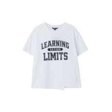 LAP 레터링 절개 반팔 티셔츠 AS2CT466