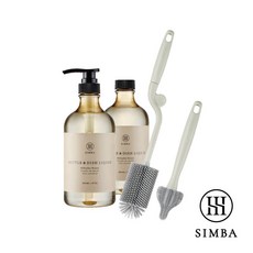 Simba 小獅王辛巴 高效酵素奶瓶清潔劑 800ML 組合包, 1個, 奶瓶刷-灰色