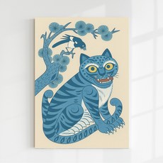 [인메이블] 돈들어오는 길운 호작도 4종 그림 액자 동양화 풍수 인테리어 현관 거실 캔버스 일출 거실 현관 복도 벽 대형, 02.DHR- 청운호작도