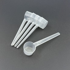 투명 플라스틱 스틱형 계량스푼 소분용 정량 측정 도구 5g 10ml, 5개