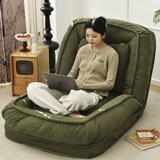 좌식소파베드 (침실 베란다 거실) 각도 조절 가능 접이식 빈백소파, 그린