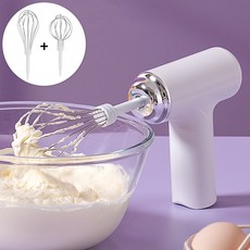 무선 전동 생크림 휘핑기 핸드믹서 홈베이킹 거품기, DD, 화이트