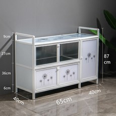 【貓嶼】碗櫃家用廚櫃簡易廚房櫃子儲物櫃鋁閤金餐邊櫃小櫥櫃竈臺櫃收納櫃, 蒲公英五門104*43*87無碗架---, 1個