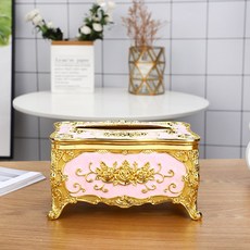 DFMEI 歐式輕奢紙巾盒 客廳家用衛生紙收納盒, 無冠金粉