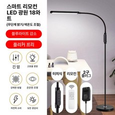 네일 속눈썹 조명 이동식 스탠드 램프 미용 작업등 보조, 플로어 블랙 18W 리모컨 조광