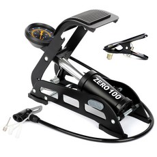 카모아 제로백 발펌프(어댑터 4종) 에어펌프 자동차 자전거 휠체어 풋펌프 공기주입기, NEW 제로백 슈퍼싱글 에어펌프 × 제로백 슈퍼싱글, 제로백 슈퍼싱글 발펌프, 1개