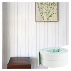 예판시 4인치 흰색 EVA 몰딩 필 앤 스틱 패널 TV 배경 벽 놀이방 안전 및 모던 인테리어 장식용 3D 유연한 셀프 접착 패널 트림(16.4피트), 10CM Double-slat grille