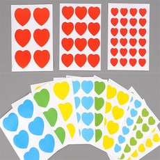 루미까사 하트 스티커 1장 6P 12P 24P 큰하트스티커, 6P - 옐로우