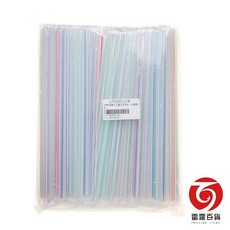 雷霆百貨 OPP袋單支包透明斜口吸管 (6x210mm) 單包裝塑膠吸管, 1個