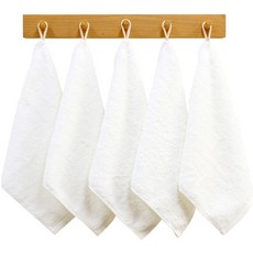 어메니티타올 40수 코마사 무형광 주방 고리 수건 70g 세트, 화이트, 5장