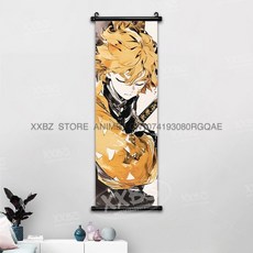 귀멸의칼날 아크릴스탠드 귀칼 장식 스크롤 그림 Kamado Tanjirou Tomioka Giyuu 홈 Kochou Shinobu 캔버스 포스터 선물, [00] 25x75cm(10x30inch), [29] gmzr25-17