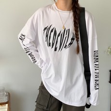 댄마샵 데빌 오버핏 긴팔티 쭉티 방송댄스복 줌바댄스복 에어로빅복