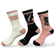 (나이키일본매장판) 나이키 에브리데이 플러스 쿠션 크루 삭스 3켤레 DA2402-904 남성 여성 장목 스포츠 양말, 멀티컬러, 1개