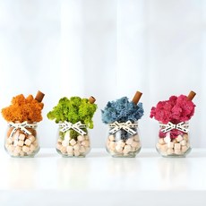 꽃순이 스칸디아모스 인테리어소품 공기정화식물 4색, 스프링그린+라벤더블루+씨클라멘+어텀, 1세트