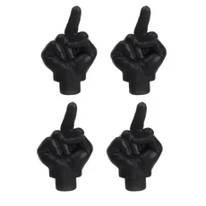 1/4/8PCS 재미 있은 스푸핑 중간 손가락 밸브 자동차 타이어 캡 Glow-in-the-Dark 미국 코어 부품, 21 4pcs black