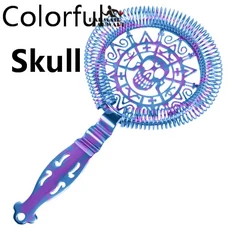 바 스트레이너 스프링 칵테일 스트레이너 스테인레스 스틸 디럭스 스트레이너 바 도구, 기타, 11 Colorful Skull