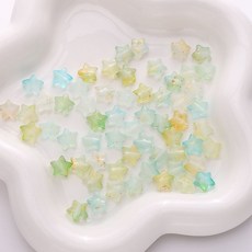 별모양비즈 액세서리 부자재 키링 DIY 화려한 스타 구슬 수제 헤어핀 목걸이 팔찌 재료, K. 혼합2(50pcs)