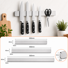 무타공 올스텐 자석 칼걸이 고급 마감 주방 칼꽂이, 실버50cm, 1개