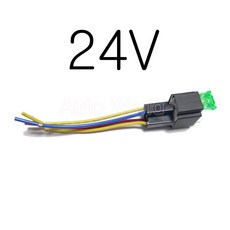 24볼트 퓨즈내장 4핀 릴레이 소켓배선세트 30A 컨넥터, 1개