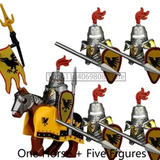 중세 병사 피규어 블록 울프 나이트 로마 황금 말 액세서리 소년 장난감 선물 N07, 13 N1005VP111B1-81-3