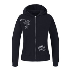 까스텔바작 () 여성 자수 포인트 지퍼 후드 가디건_BGCFSJ504BK_