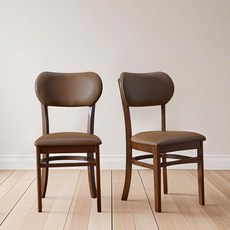 [리비니아] 고트 원목 식당의자 카페의자 가죽의자 식탁의자 1+1개 / 2colors, 2개, 월넛